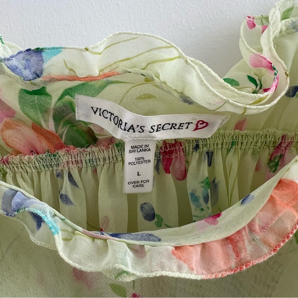 SOLD Vintage Victoria’s Secret Sheer Floral Babydoll Slip Dress L Rare Y2K - Picture 4 of 7